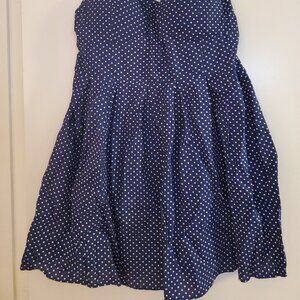 NOBO no boundaries navy blue with white polka dot dress